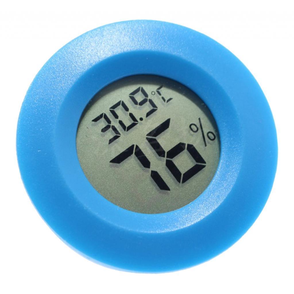 4x Mini Round Digital Humidity Tank Hydrometer Thermometer for Reptile Amphibian