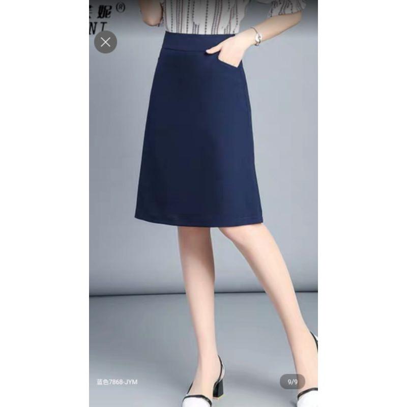 Chân váy chữ A có túi dài che gối C036
