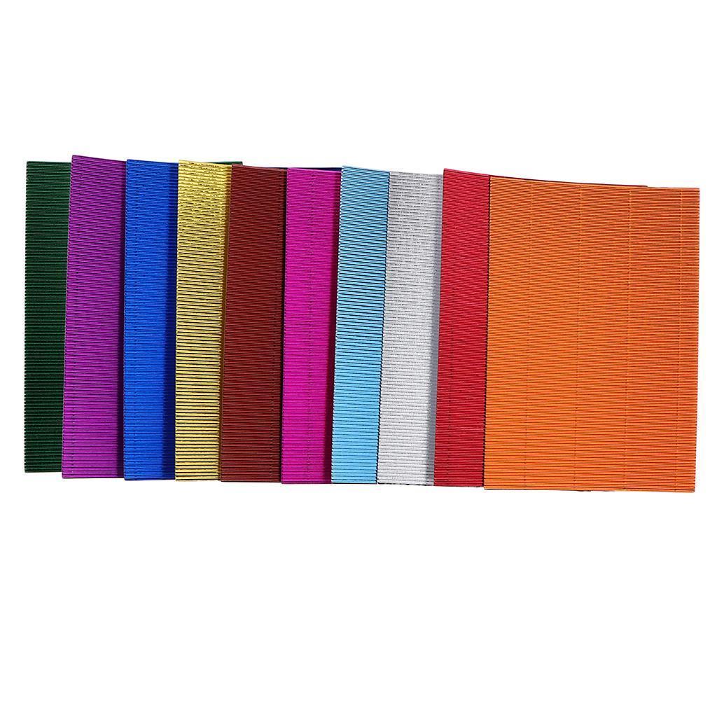 10x Multicolor Corrugated Paper Crafts Decorations Cardboard Color