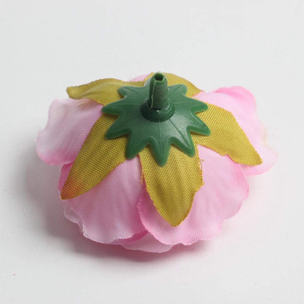 50pcs Artificial Silk Rose Flower Head DIY Wedding Party Decor Pink