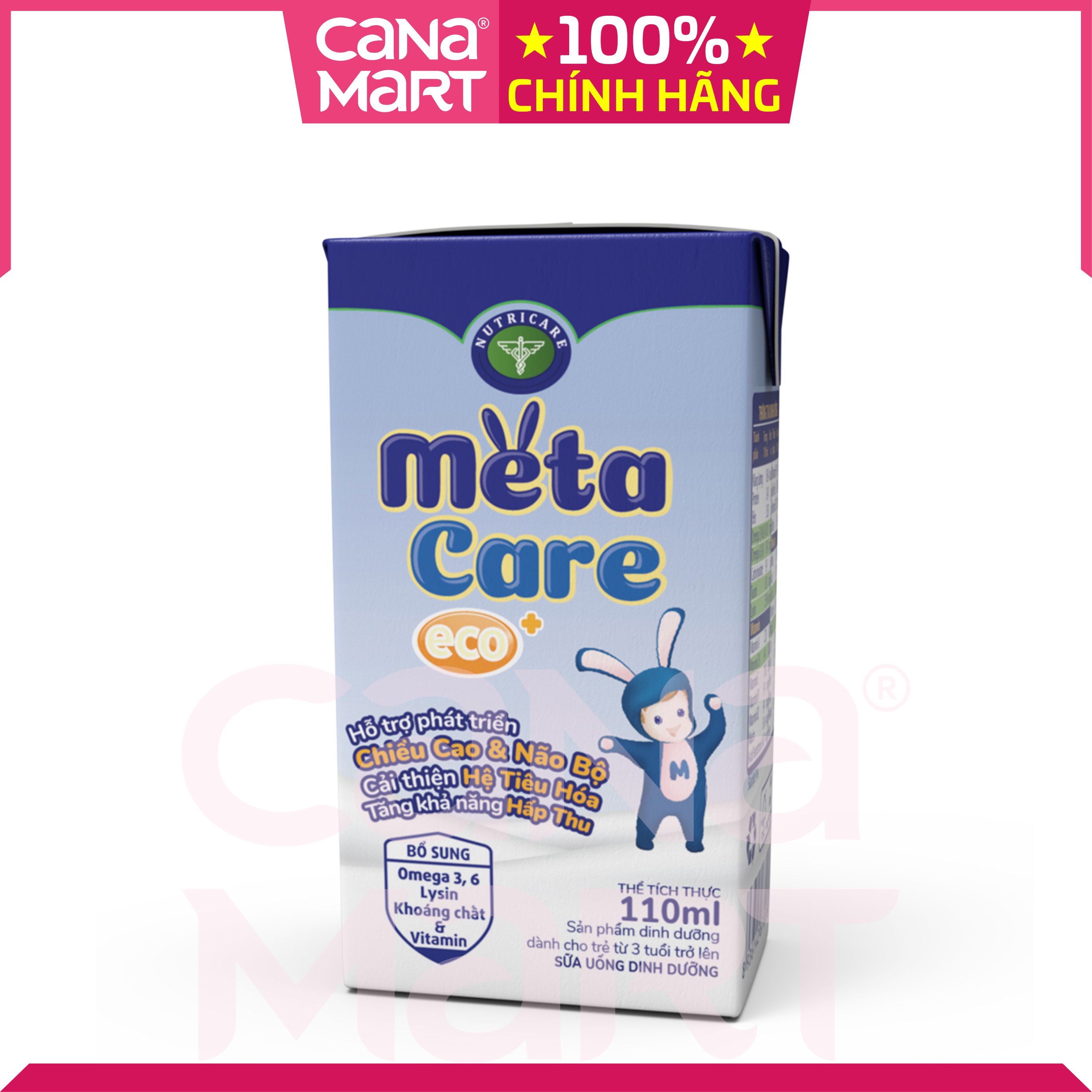 Thùng sữa nước Nutricare Metacare ECO giúp trẻ phát triển toàn diện (110ml)