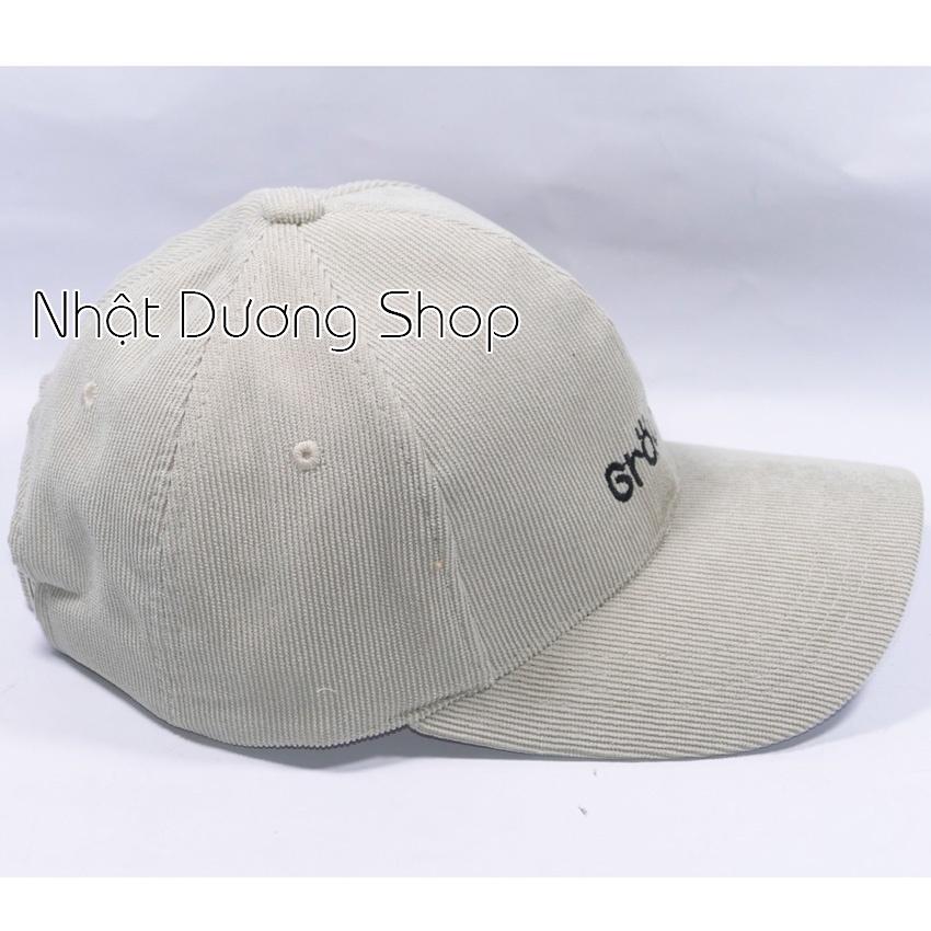 Mũ lưỡi trai ️ Nón kết thêu hình chữ Ground chất liệu nhung tăm cao cấp form unisex nam nữ