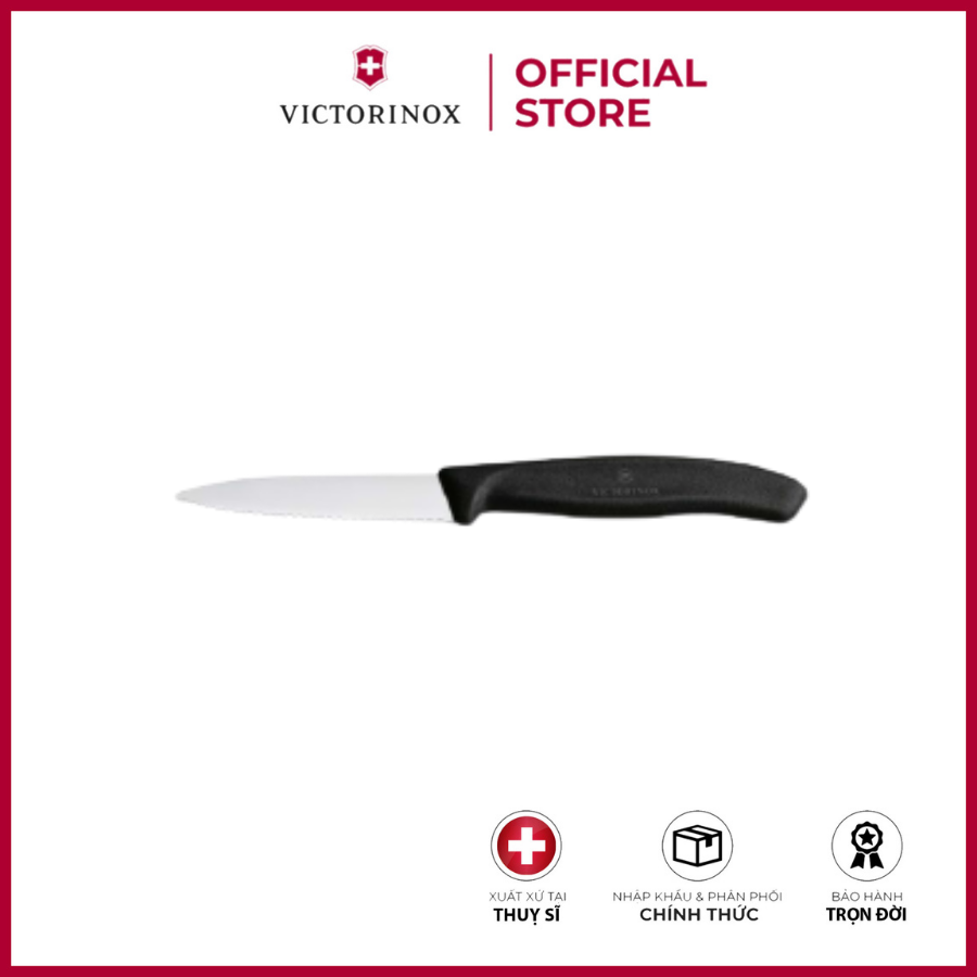Dao bếp gọt Victorinox Paring Knives màu đen 6.7633 (wavy edge, 8cm)