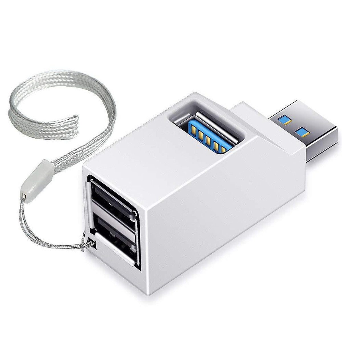 Bộ chia HUB USB 3 cổng tốc độ cao cho Máy tính, Laptop, PC, Tivi, Ô tô, xe hơi, thiết bị ngoại vi nhỏ gọn USB3.0/2.0 - Hàng chính hãng