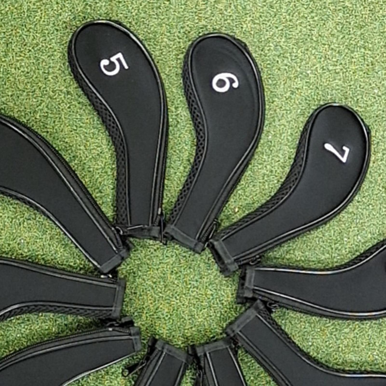 10Pcs Golf Iron Covers Set Golf Club Headcover Sleeve Training Equipment