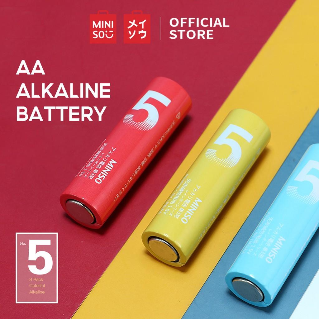 Pin AA/AAA, vỉ 8 viên Miniso (Đầy màu sắc) - Hàng chính hãng