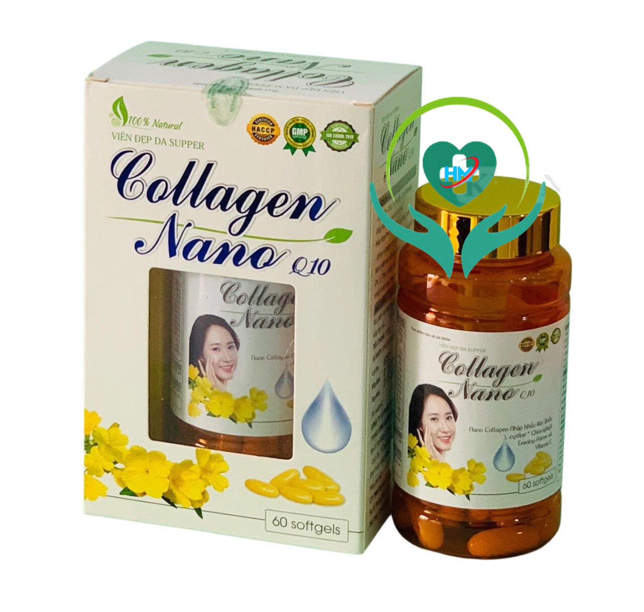 Viên Uống Đẹp Da Supper COLLAGEN NANO Q10 - Hộp 60 Viên -Giúp Đẹp Da , Ngừa Lão Hóa , Sạm , Nám, Vinaphar