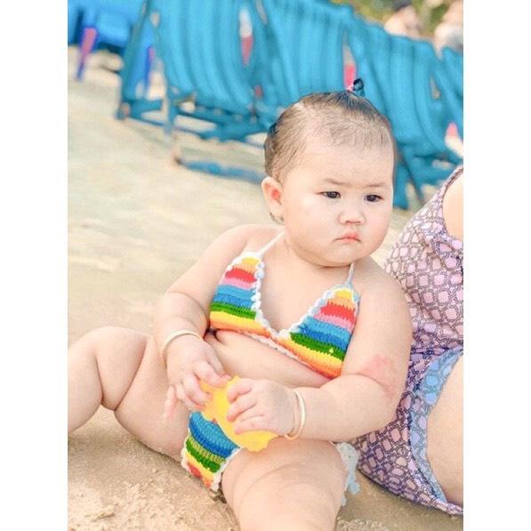ĐỒ BƠI CHO BÉ, BIKINI CẦU VỒNG BÉ GÁI ️