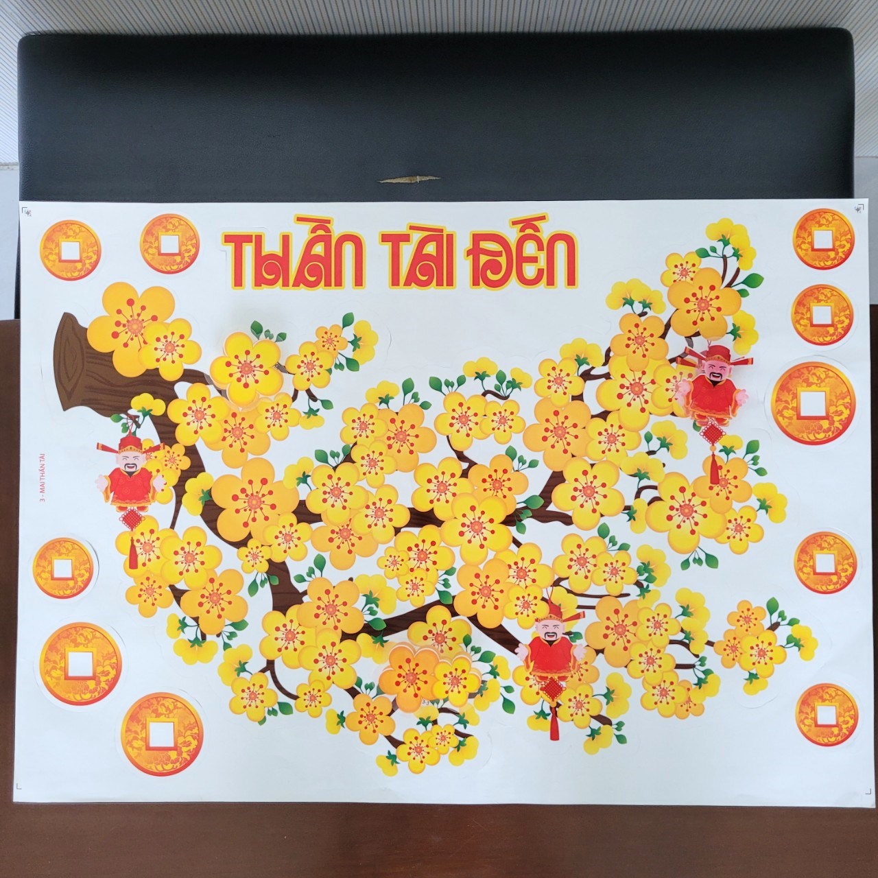 DECAL TRANG TRÍ TẾT HỌA TIẾT NỔI 3D HÌNH HOA MAI