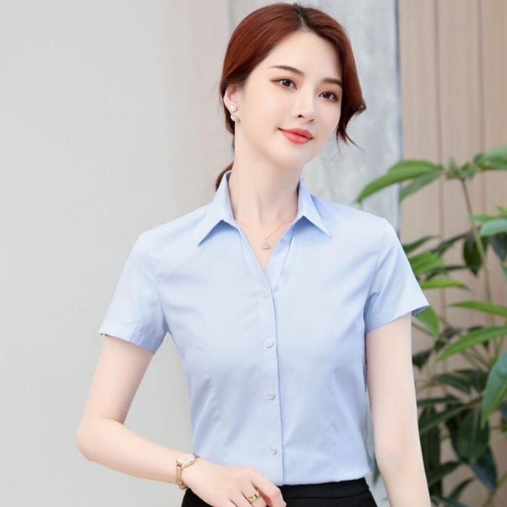 Áo Sơ Mi Nữ Ngắn Tay Công Sở Thời Trang PONIVA Cao Cấp Không Nhăn Không Xù
