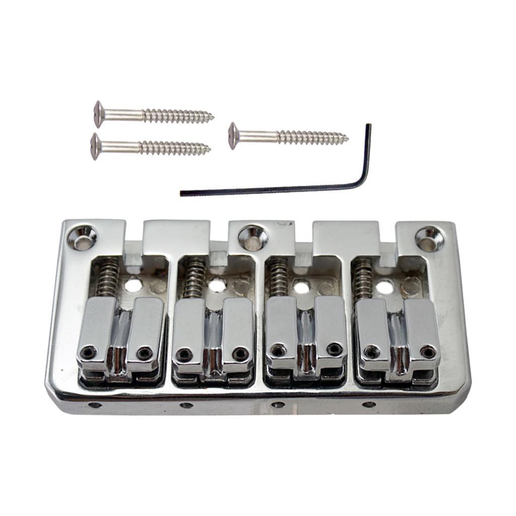 2x 4 String Bass Guitar Bridge with Wrench Screws Musical Parts