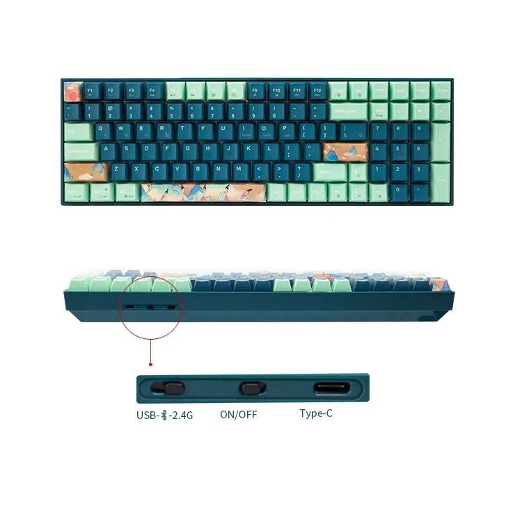 Bàn phím cơ không dây Newmen GM1000 Spring G-Pro Yellow/ G-Pro Silvery Speed - Hàng Chính Hãng