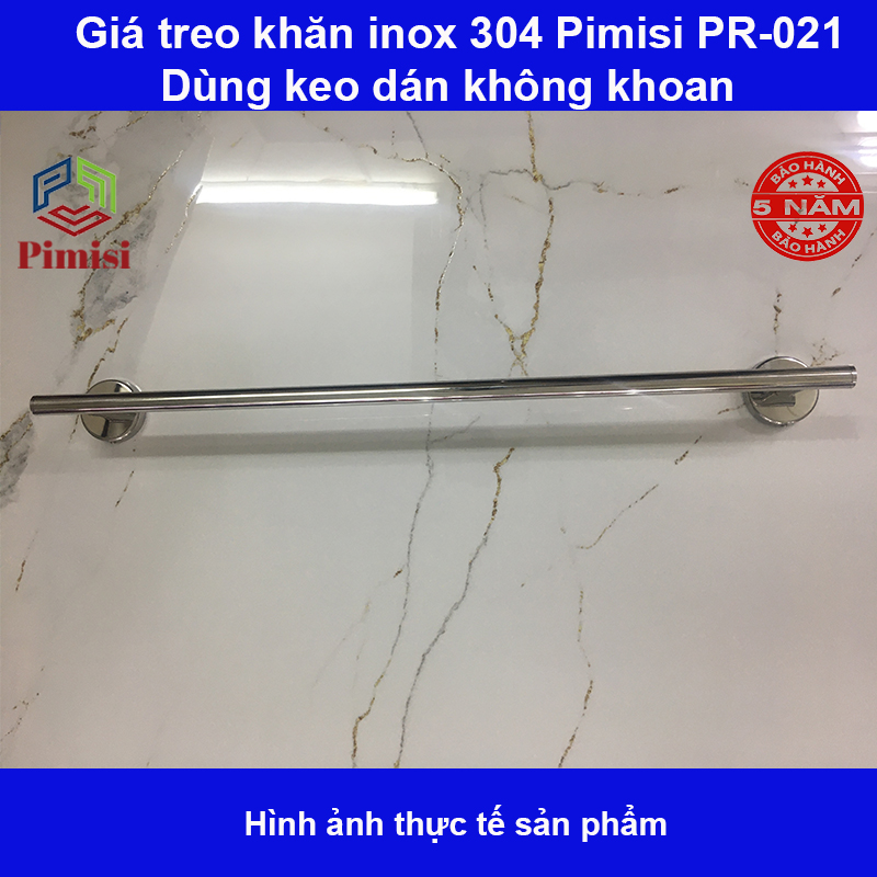 Giá treo khăn tắm dán tường Pimisi inox 304 dùng để treo quần áo - vắt khăn trong nhà vệ sinh - phụ kiện - đồ dùng gia đình dán bằng keo không khoan | hàng chính hãng