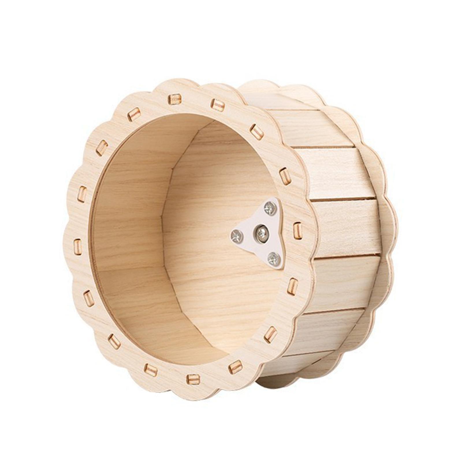 Hamster Wooden Running Wheel Exercise Wheel Toys Noiseless Roller Rat Silent