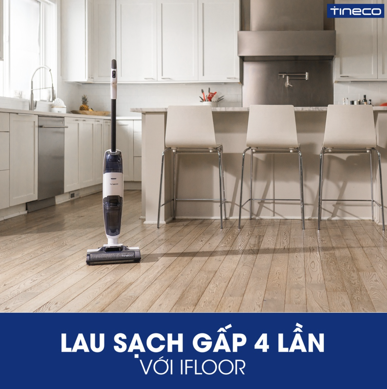 Máy Hút Bụi Lau Sàn Khô Uớt Tự Giặt Giẻ TINECO IFLOOR 2 Thương Hiệu Mỹ Lực Hút 12,000 Pa, Có Kết Nối App Theo Dõi, Công Suất 220 W - Hàng Chính Hãng - Bảo Hành 24 Tháng