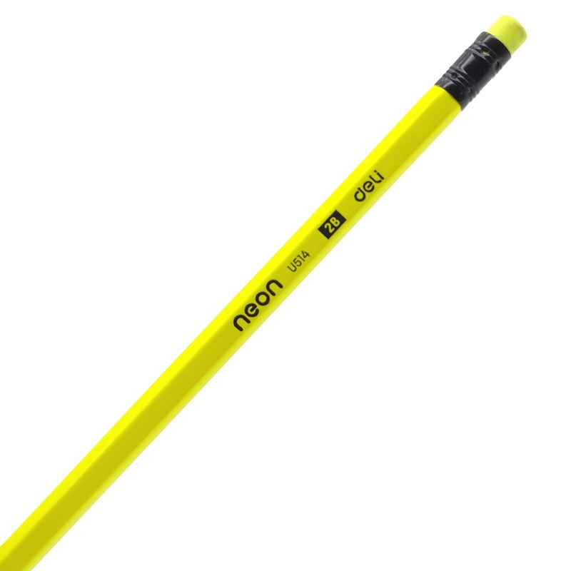 Bút Chì Gỗ Deli Neon 2B EU51400 - Màu Vàng