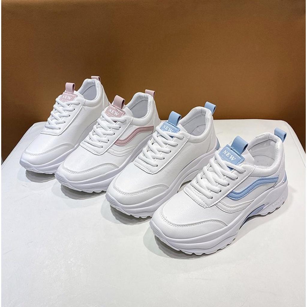 Giày Thể thao Sneaker nữ giày phối đơn giản viền xanh mã số 3