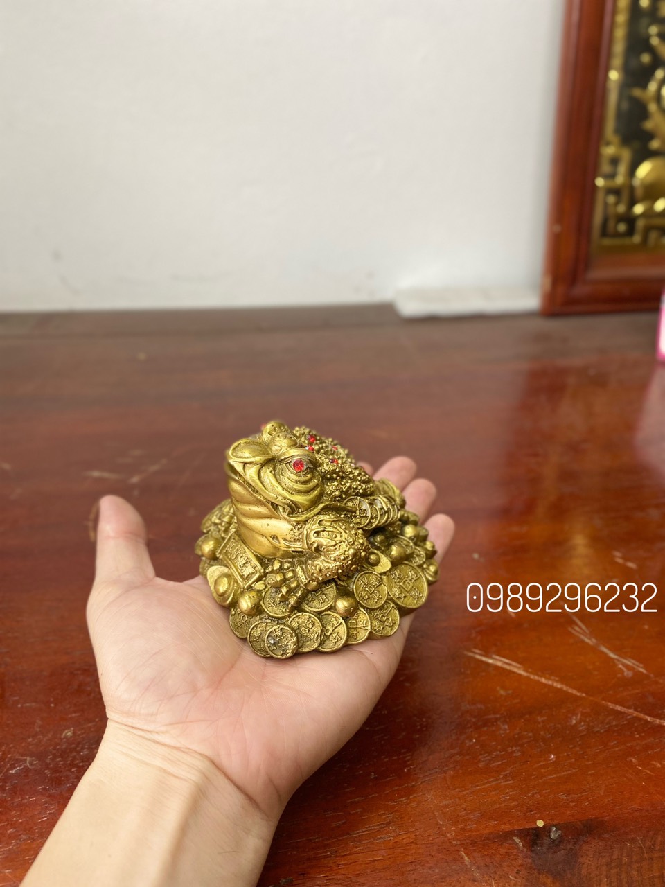 Cóc ngậm tiền Thiềm thừ 3 chân hút tài lộc vật phẩm phong thuỷ bằng đồng - Thềm thừ chiêu tài lộc