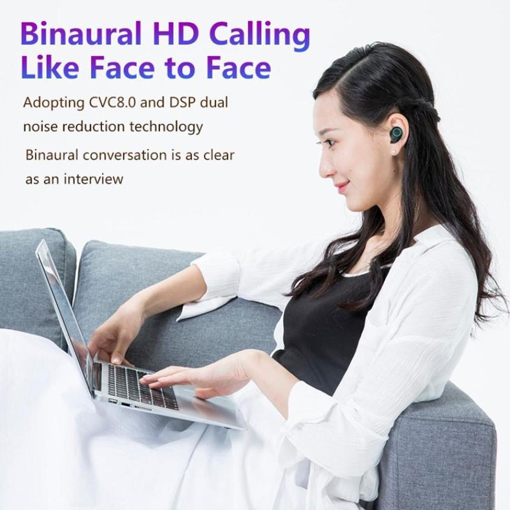 Bluetooth V5.1 Earphone Mini Wireless Sport Stereo Headset Flashlight