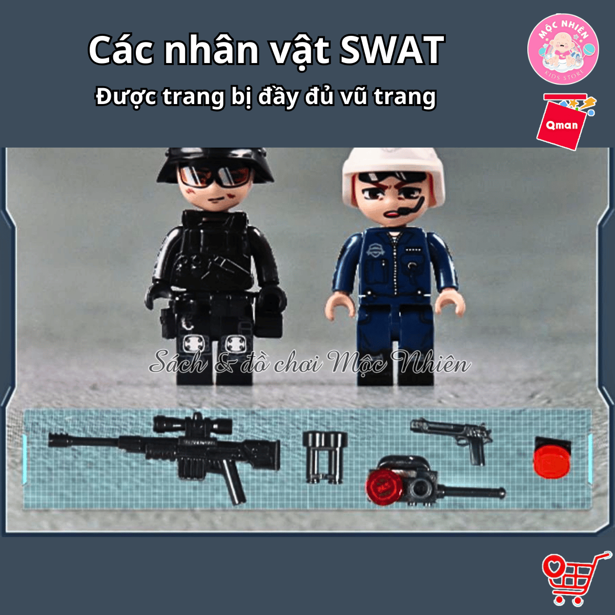 Đồ chơi lắp ráp, xếp hình Qman 11019 - Trực thăng đội phản ứng nhanh (745 mảnh ghép)