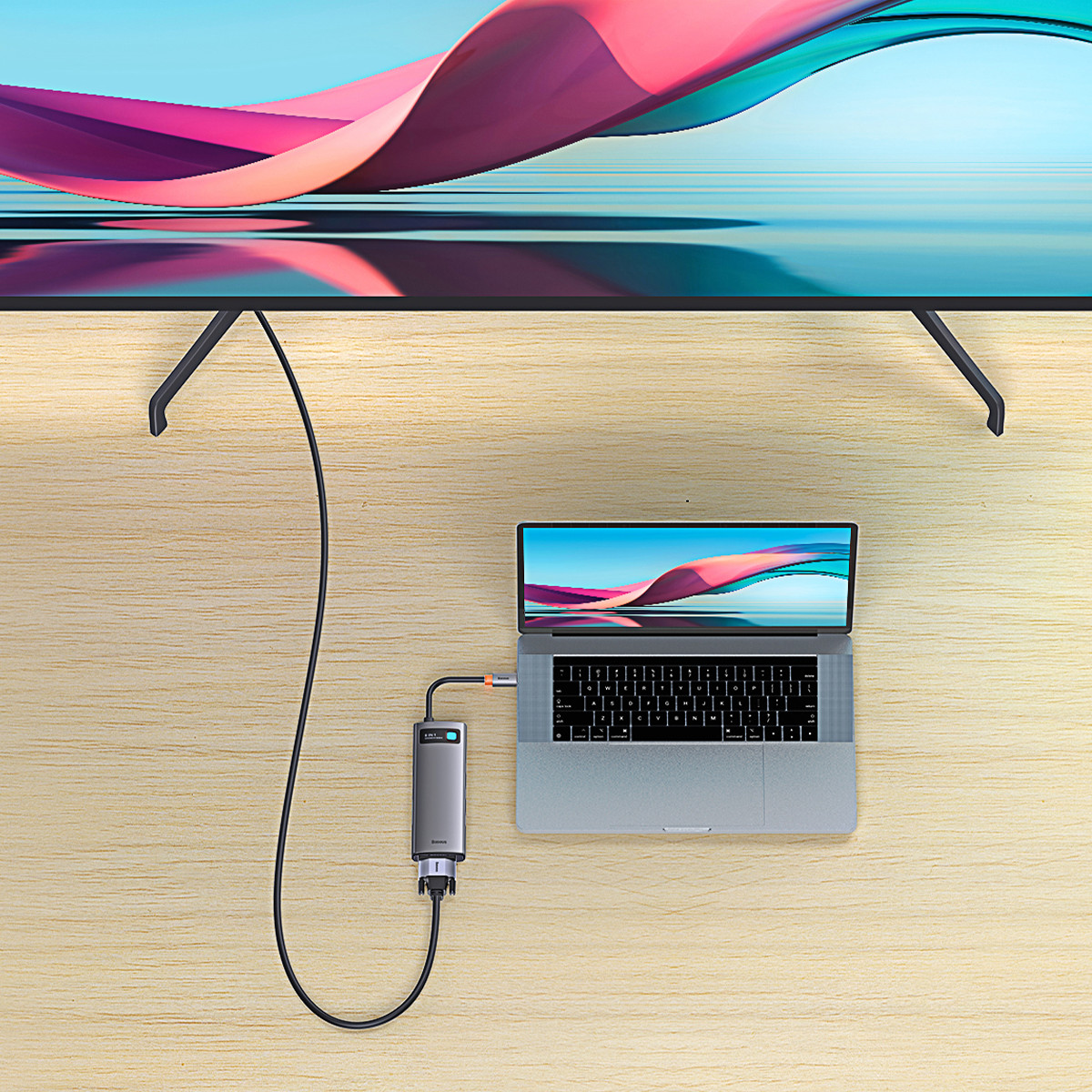 Hub chuyển USB-C to HDMI 4K60Hz/VGA/USB/C Baseus- Hàng nhập khẩu