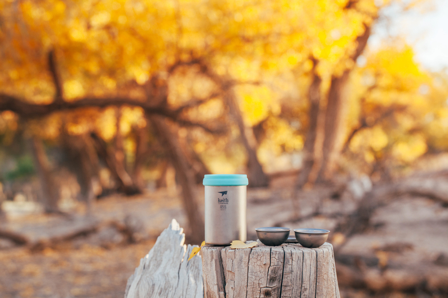Cốc pha trà titanium Keith Titanium Office Mug with Tea Infuser Ti3520 [Hàng chính hãng