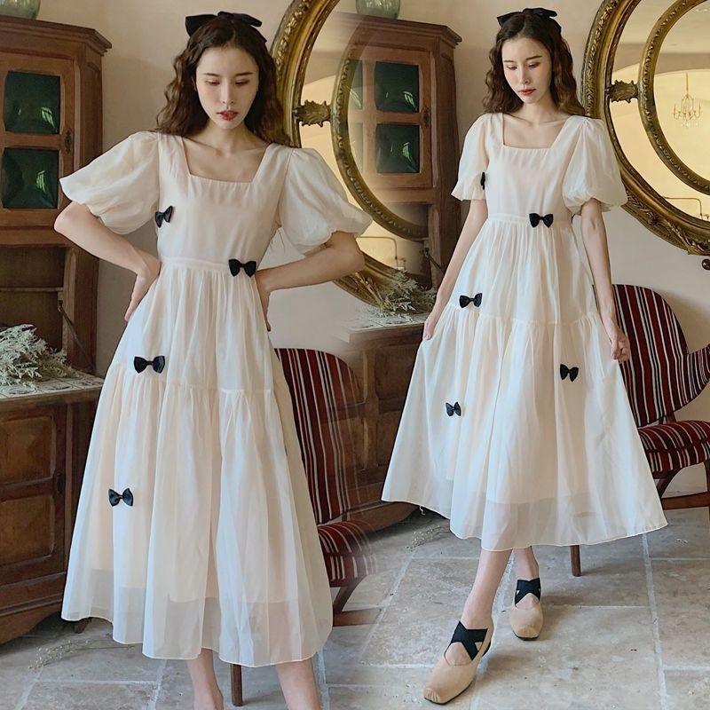 Váy bầu voan dập ly xinh xắn