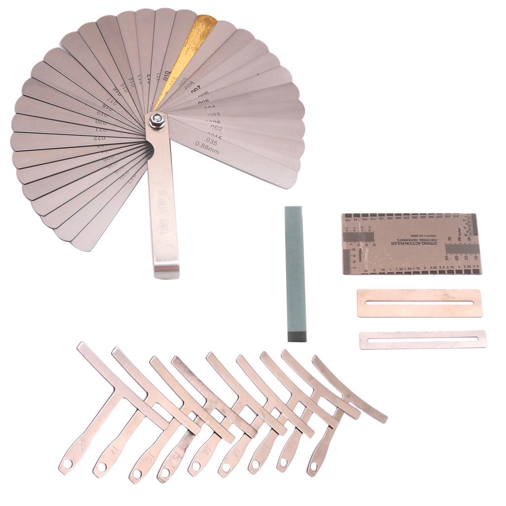 Luthier SỬA CHỮA 5 Bộ Ván Trượt Ngón Tay Ngòi Thường Bảo Vệ Understring Bán Kính Đồng Hồ Đo