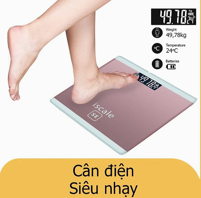 Cân sức khỏe điện tử mặt kính cường lực, kiểu dáng cao cấp tặng kèm 2 pin AAA 180kg (Tặng kèm quà ngẫu nhiên)