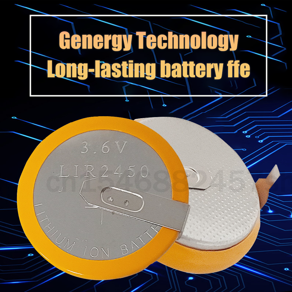 2-10 chiếc LIR2450 LIR 2450 3.6V 120mAh Pin Sạc Lithium Với Chân Hàn Ngang Cho Đồng Hồ Đồng Hồ Đồng Hồ CR2450 Đồng Xu Tế Bào