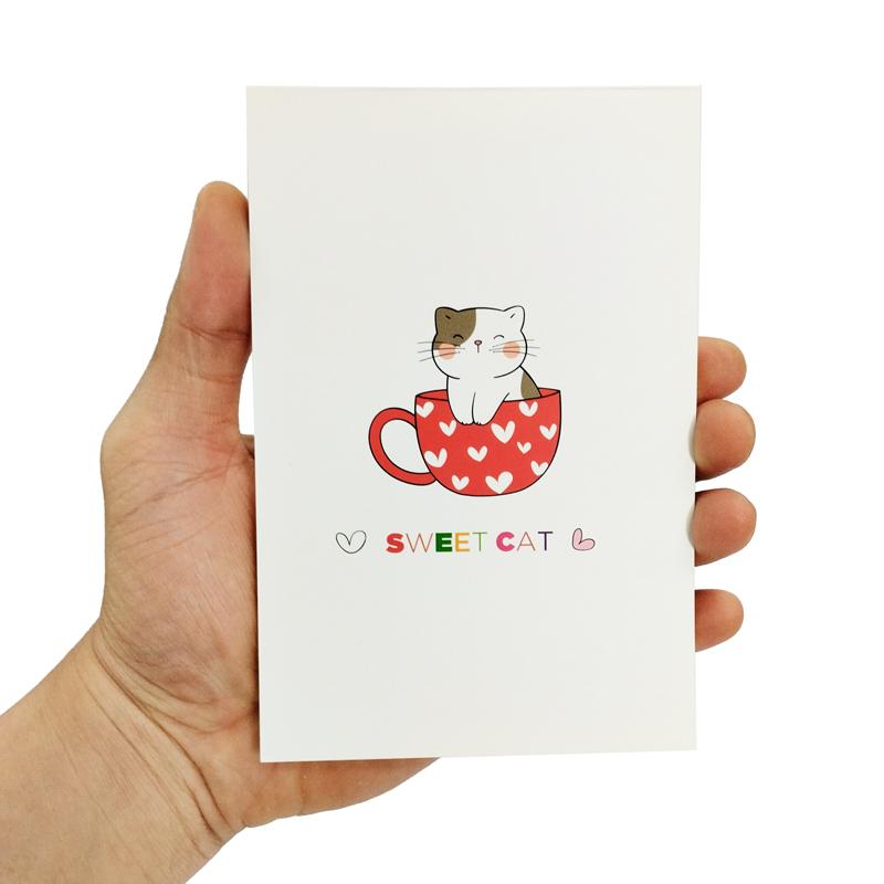 Sổ Teen Không Kẻ Có Chấm 80gsm Sweet Cat - The Sun - Mẫu 1