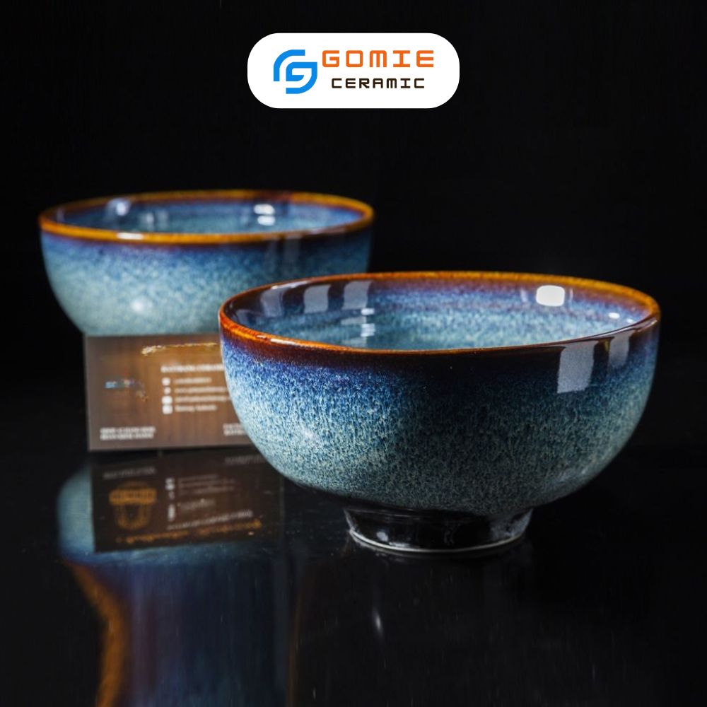 Bát Phở Cup Men Xanh Hoả Biến 17x9.5cm - Bát Phở Gốm Sứ Cao Cấp