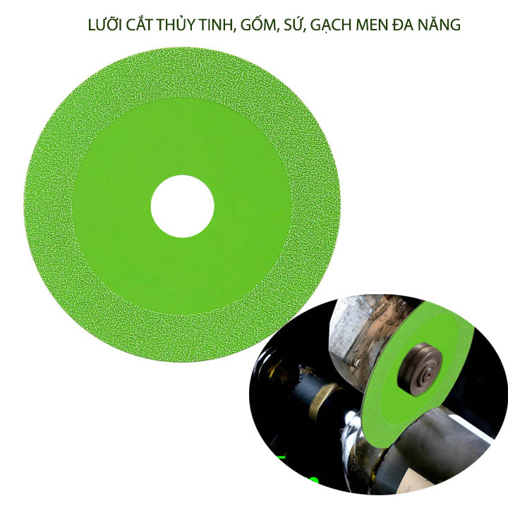 Lưỡi cắt thủy tinh, sứ gốm, gạch mem, dùng cho máy mài góc, đường kính D100mm