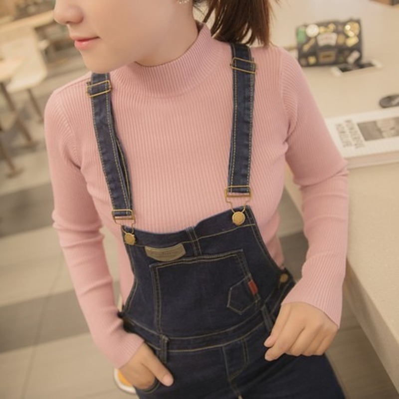 Áo Len Dệt Kim Nữ Tay Dài Cổ Cao 3 cm Thời Trang Hàn Quốc