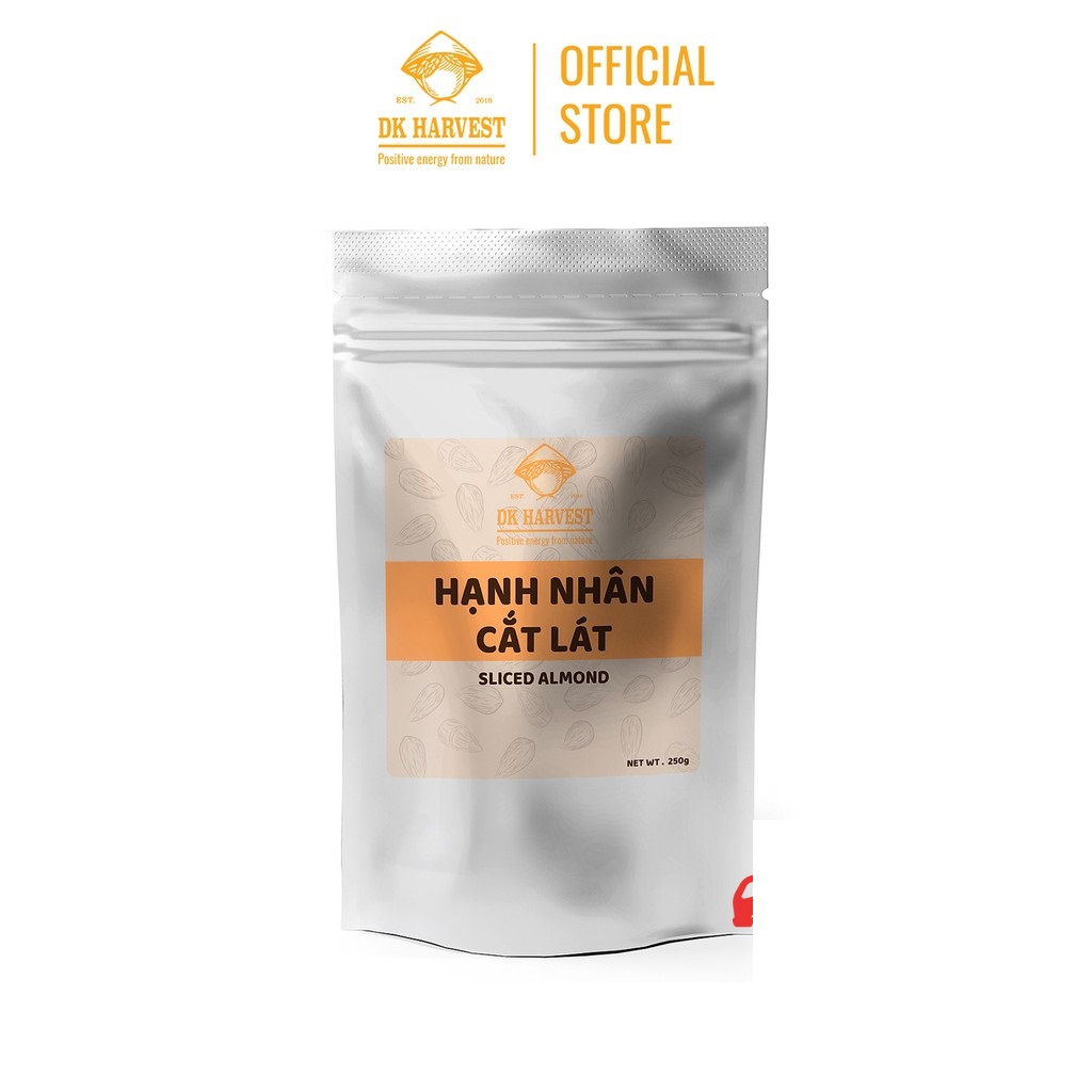 Hạnh Nhân cắt lát DK Harvest - tự nhiên, không tẩm ướp, rất tốt cho trí não và tim mạch.