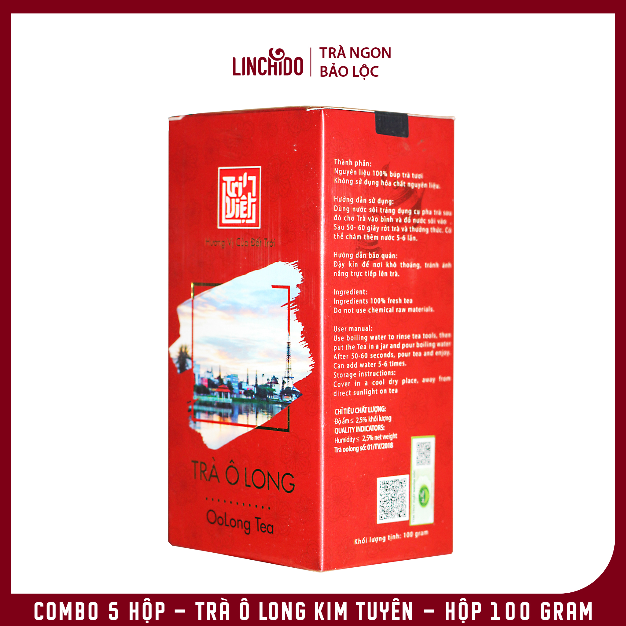 Combo 5 Hộp - Trà Ô Long Kim Tuyên - Hộp 100 Gram