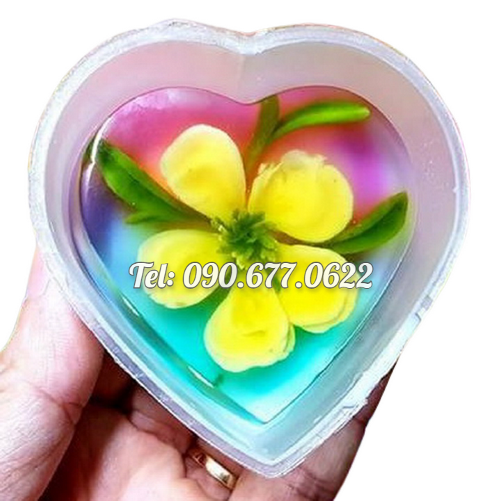 Bộ 10 khuôn bánh Flan hình tim – Loại có nắp – Mã số 1463