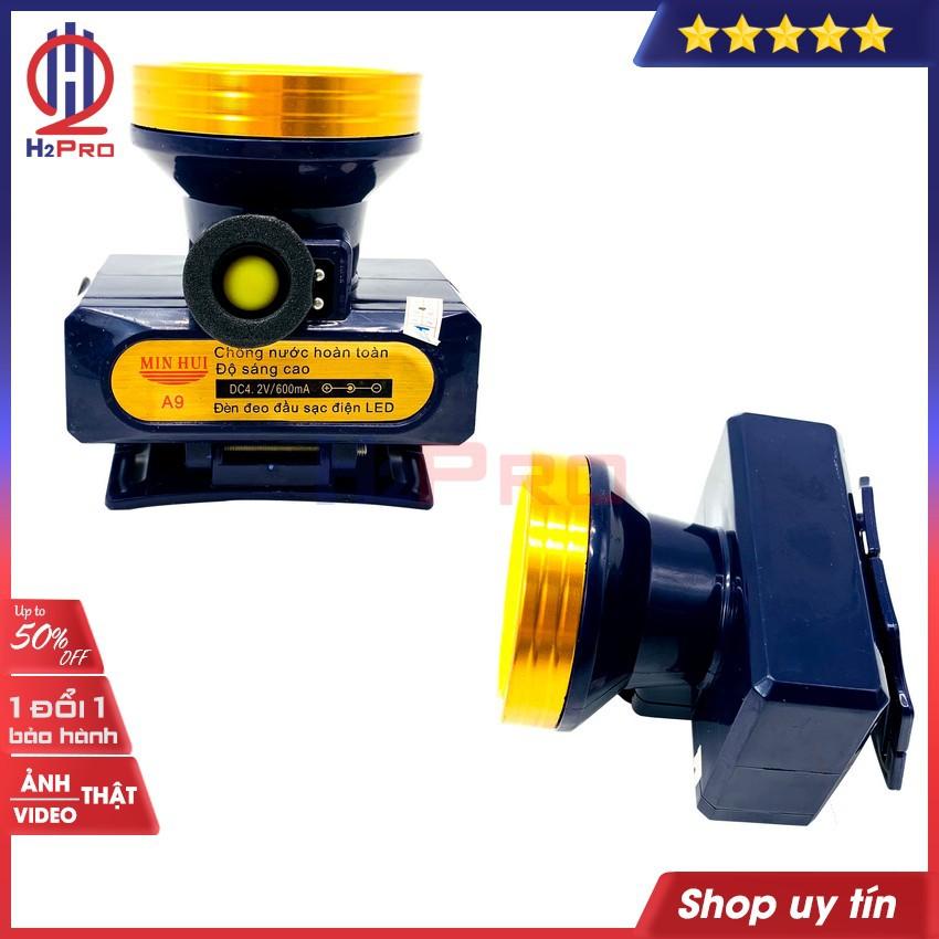 Đèn pin đội đầu siêu sáng 50W MIN HUI A9 H2Pro cao cấp LED-pin sạc-10h sử dụng-chiếu xa 200m-chống nước