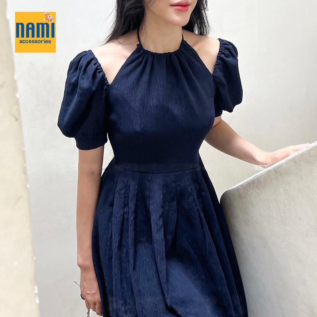 Đầm yếm xoè cột nơ cổ form mini xinh xắn tay rớt gợi cảm NANAMI - ATNU046