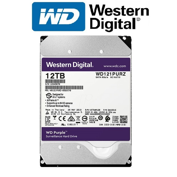 Ổ Cứng di động HDD WD Purple 12TB 3.5 inch Sata 3 - Hàng Nhập Khẩu
