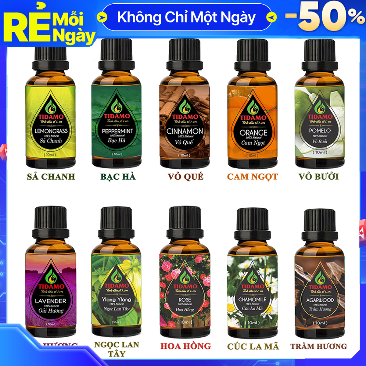 Tinh Dầu Xông Phòng Nguyên Chất, Tự Chọn Mùi | Chính Hãng, Có Kiểm Định Chất Lượng | Tinh Dầu TIDAMO Xông Thơm Phòng, Khử Khuẩn, Bảo Vệ Sức Khỏe và Đuổi Muỗi