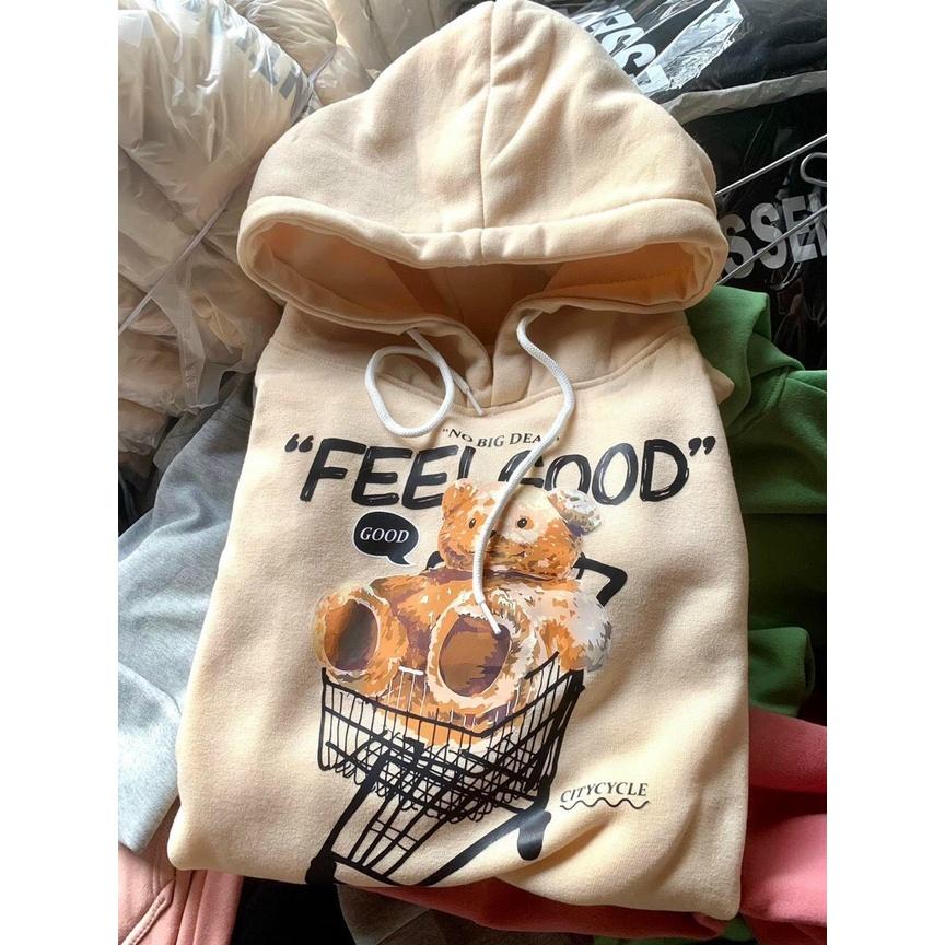 Áo hoodie nỉ ngoại nam nữ logo in gấu đi xe đẩy sản phẩm đươc may từ chất nỉ ngoại cao cấp mềm mịn, freesize từkg