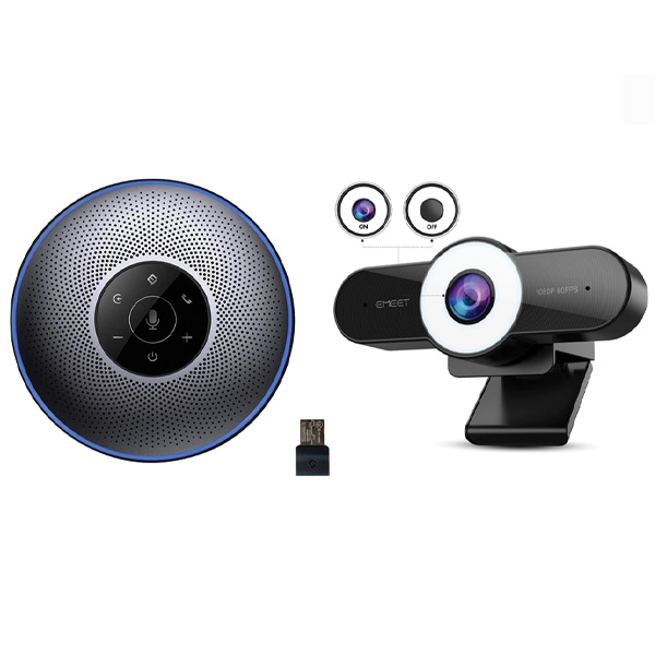 Bộ họp trực tuyến Micro kèm loa eMeet OfficeCore M2 kết hợp Webcam eMeet C970l full HD 1080p - Hàng chính hãng