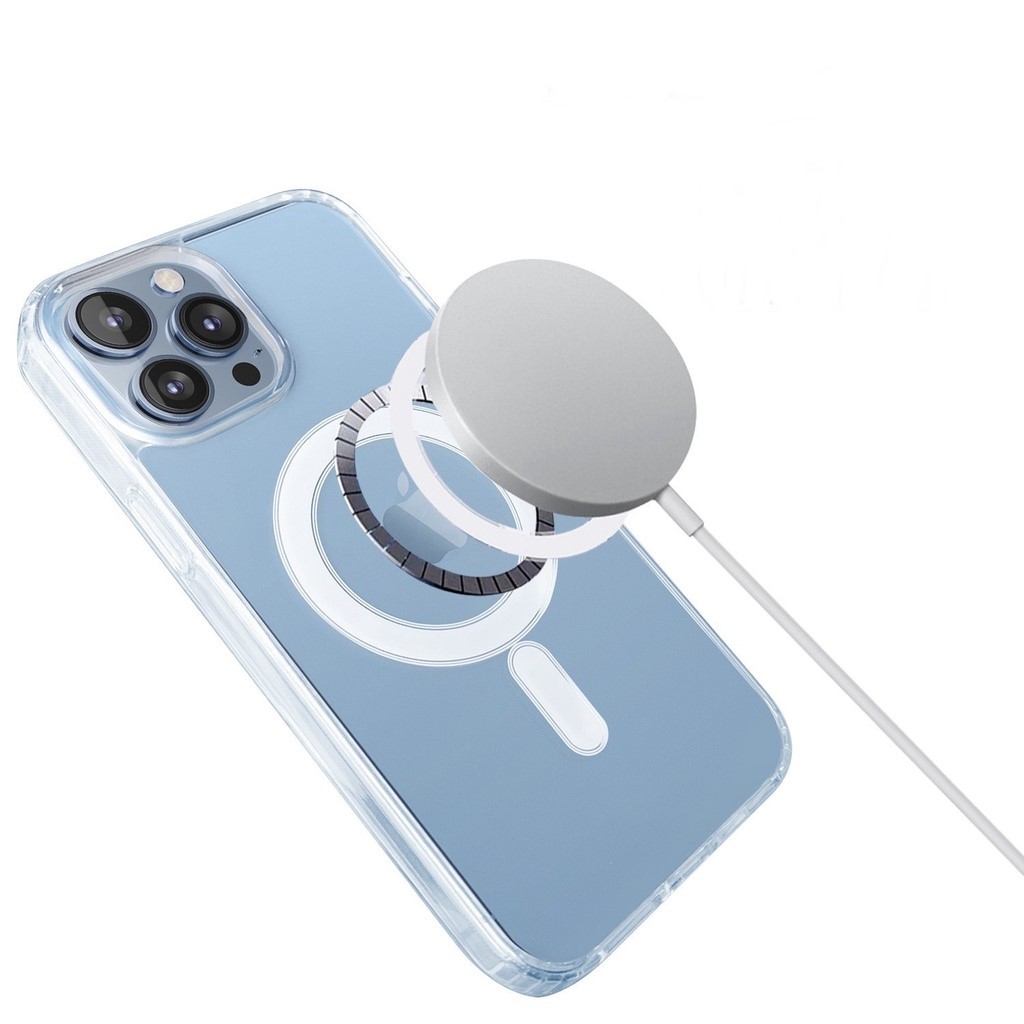 Ốp Lưng Hybrid Clear Case Trong Suốt Hỗ Trợ Sạc Từ Tính Dành Cho Các Dòng Iphone - Hàng Chính Hãng - Iphone 14 Pro Max