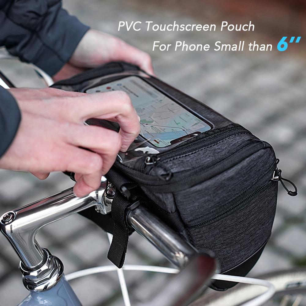 Túi tay lái xe đạp có bao PVC màng hình cảm ứng điện thoại 6inch chống mài mòn dễ dàng vệ sinh