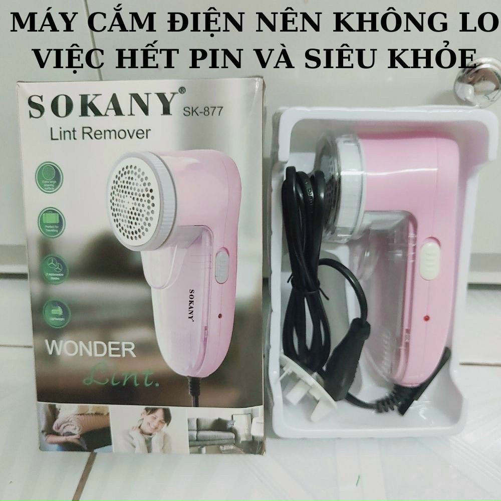 Máy Cắt Lông Xù Quần Áo Mini SOKANY Dùng Điện Cắt Siêu Bén,Tiện Lợi