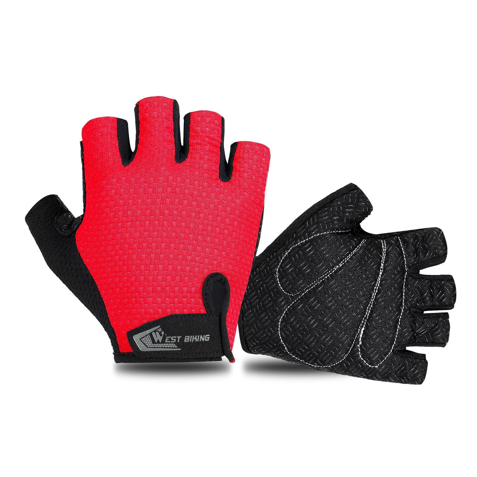 Half Finger Cycling Gloves Sports Light Weight Road Bike Unisex  Red M