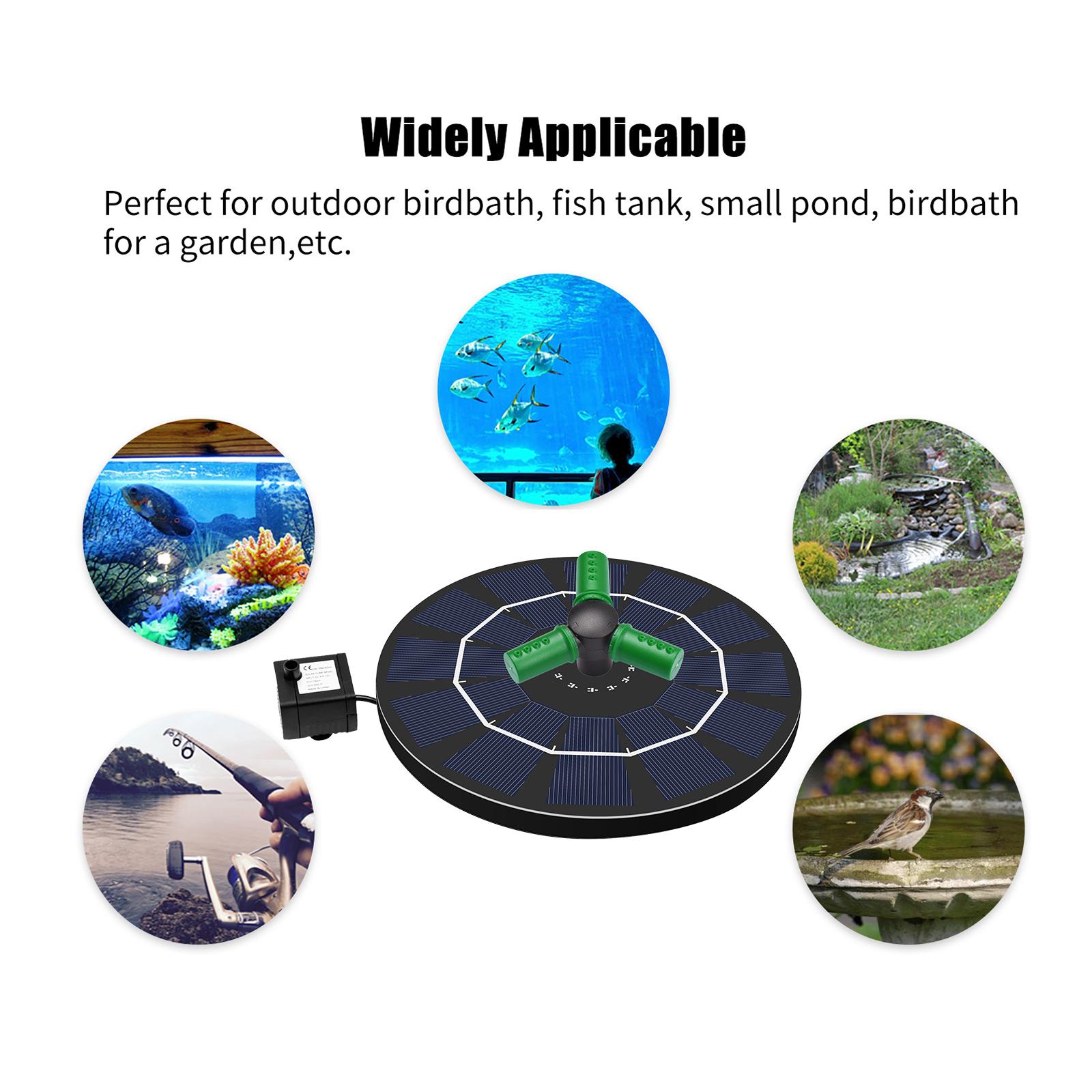 2.5W Solar Fountain Pump With 360°Rotatable Nozzle Water Pump Floating Circle Fountain for Bird Bath Garden Small Pond