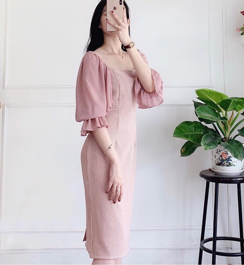 Đầm ôm tay phòng dễ thương - DON8981