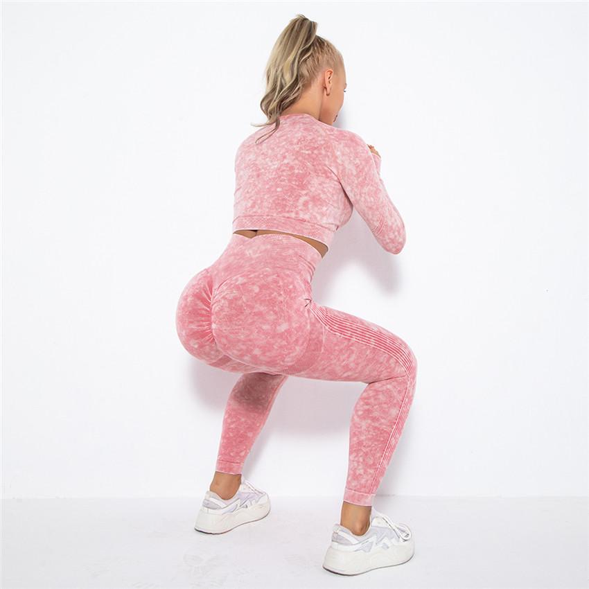 1/2pcs Rửa liền mạch nữ Yoga tập thể thao hoạt động thể dục thể thao thể thao tập thể dục tập luyện Scrunch quần legging squat bằng chứng trang phục trang phục Color: wine pant Size: S